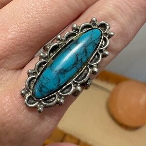 🦋2 For $50🦋Vintage Turquoise and Silver Adjustable Women's Ring
